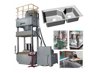 Dây Chuyền Sản Xuất Bồn Rửa Chén Inox Với Máy Dập Vuốt Sâu Thủy Lực